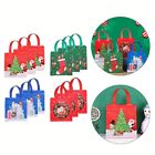 Festive Christmas Non Woven Bag Santa Claus Tote Bag with Multiple Prints