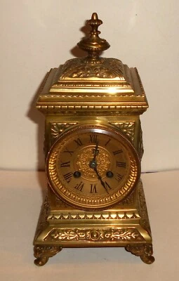 Antiguo reloj Samuel Marti París 1889 latón sobremesa para restauración Foto 1 de 4