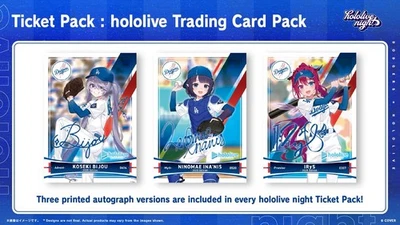Set of 3 cards - 2025 LA Dodgers Hololive Promo sign printed Cards - Image 1 of 2