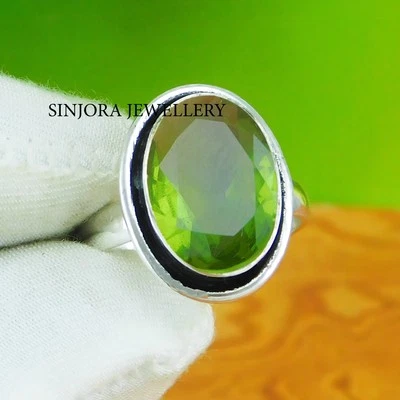 Peridot Gemstone 925 sterling silver handmade Gift Ring US size 5 to 13 - Image 1 of 4
