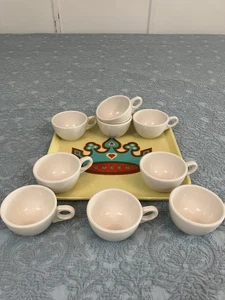 Vintage Homer Laughlin Best China Restaurant Geschirr Weiß Kaffeetasse Teetasse Set 9 - Bild 1 von 10