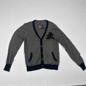 Play Cloths Our Gang Sweater Mens Large L Gray Cardigan Patch Logo Grey Clipse - Picture 1 of 5