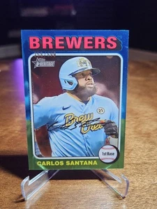2024 Topps Heritage High Number - Carlos Santana #77 Chrome /699 SP Cubs - Picture 1 of 3