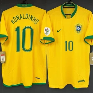 Ronaldinho Brazil 06/07 Nike Jersey #10 L New w/ Tag WC Patch Official F/S Japan - Picture 1 of 10
