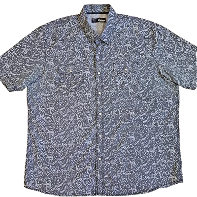 Cultura Pearl Snap Shirt Men XXL Black Short Sleeve Deco Print Western Vibe - Image 1 of 4