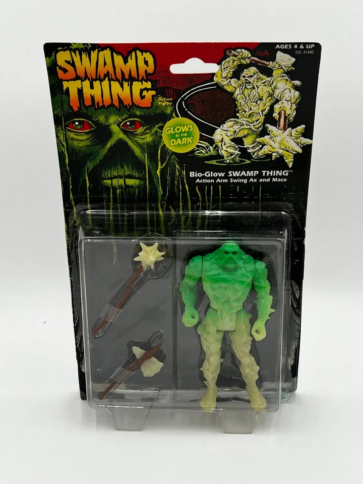Figura de acción Swamp Thing Bio-Glow Swamp Thing Kenner 1990 Brilla en la oscuridad LEER Foto 1 de 4