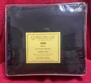 Christopher Adams Collection Luxury 4 PC Queen Size Black Sheets Set 1600 Series - Picture 1 of 3