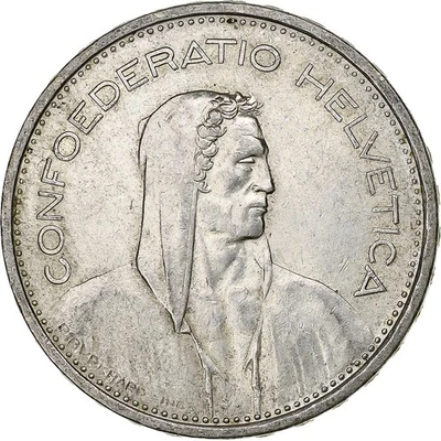[#1306181] Switzerland, 5 Francs, Herdsman, 1966, Bern, Silver, AU, KM:40 - Image 1 of 2