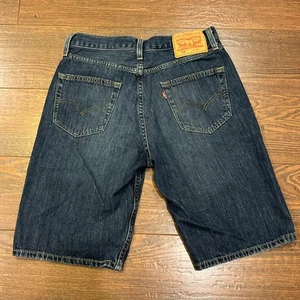 Levi’s 469 pantaloncino jeans uomo 29” X 11” denim blu jorts lavaggio scuro - Foto 1 di 7