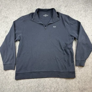 Vineyard Vines Shirt Men XL Polo 1/4 Zip Long Sleeve Navy Blue Pima *Read* - Picture 1 of 14