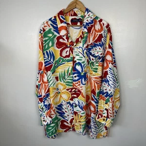 Polo Ralph Lauren Hawaiian Shirt, Viscose, Floral AOP, Long Sleeved, Mens XXL - Picture 1 of 8