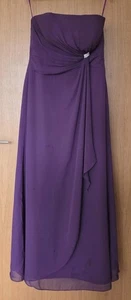 Symphony Of Venus Chiffon Strapless Bridesmaid Evening Dress Purple UK10 Women's - Picture 1 of 5