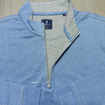 JOHNNIE-O Mens L LARGE SULLY HANKS PULLOVER LAPIS BLUE LIGHTWEIGHT 1/4 ZIP - Image 1 of 4