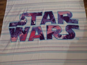 Star Wars Cotton Large Fringed Beach Picnic Towel Purple White Blue 61x53 - Picture 1 of 4