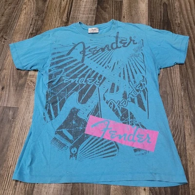 Camiseta vintage de guitarra/música Fender talla grande manga corta Y2k (manchas) Foto 1 de 4