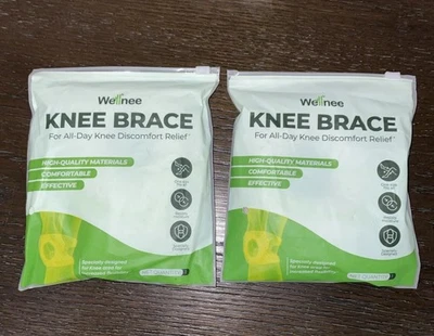 2 NEW Wellnee Knee Brace For All Day Knee Discomfort Relief. One Size Fits All - Image 1 of 3