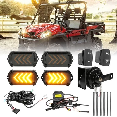 Комплект светодиодных указателей поворота STREET LEGAL UTV с гудком для Kawasaki Mule Pro FXR FXT 820 - Изображение 1 из 4