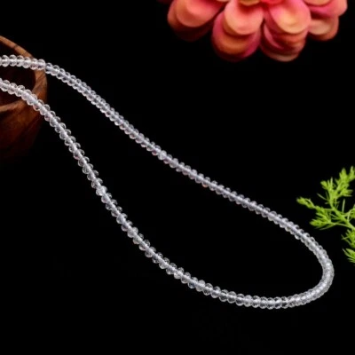 A++ Delicados collares de piedras preciosas redondas facetadas de cuarzo transparente de 2-3 mm para mujer de 18"" Foto 1 de 4