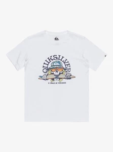 QUIKSILVER - Boys EV Skull Feast T-Shirt (8-16 Yrs) - White - Short Sleeve Tee - Picture 1 of 2