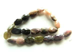 Tourmaline, Faceted Oval Beads, Mixed Colours, 8-10mm x 6mm Approx 20.5cm Strand - Picture 1 of 1