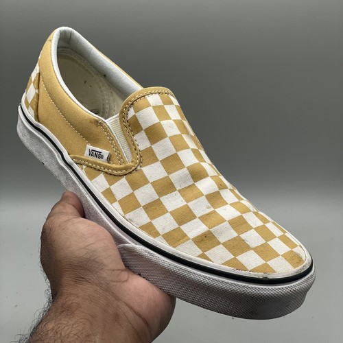 Scarpe sneakers casual Vans unisex Off The Wall 508182 giallo bianco taglia M 7 W 8 5