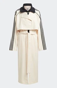 Women's Adidas Trench Coat Track Top Long Jacket - Picture 1 of 7