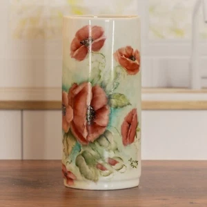 Vintage Hand Painted Royal Crest Porcelain Floral Vase - Dorothy Logan 7" - Picture 1 of 7