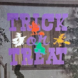 Gemmy Halloween LED Projection Plus Whirl-A-Motion Static "Trick Or Treat" Witch - Picture 1 of 9