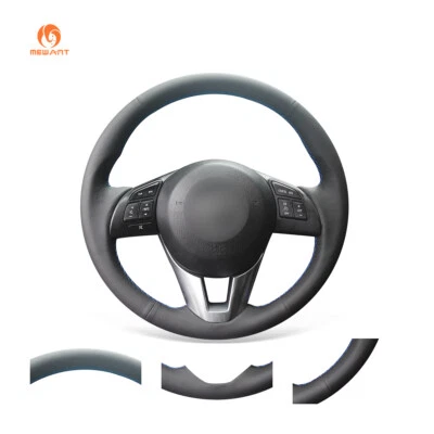MEWANT Artificial Leather Steering Wheel Wrap for Mazda 2 CX-5 Mazda 3 Mazda 6 - Image 1 of 4