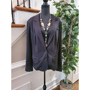 Lane Bryant Women's Blue Polyester & Rayon Long Sleeve Button Blazer Coat - Picture 1 of 12