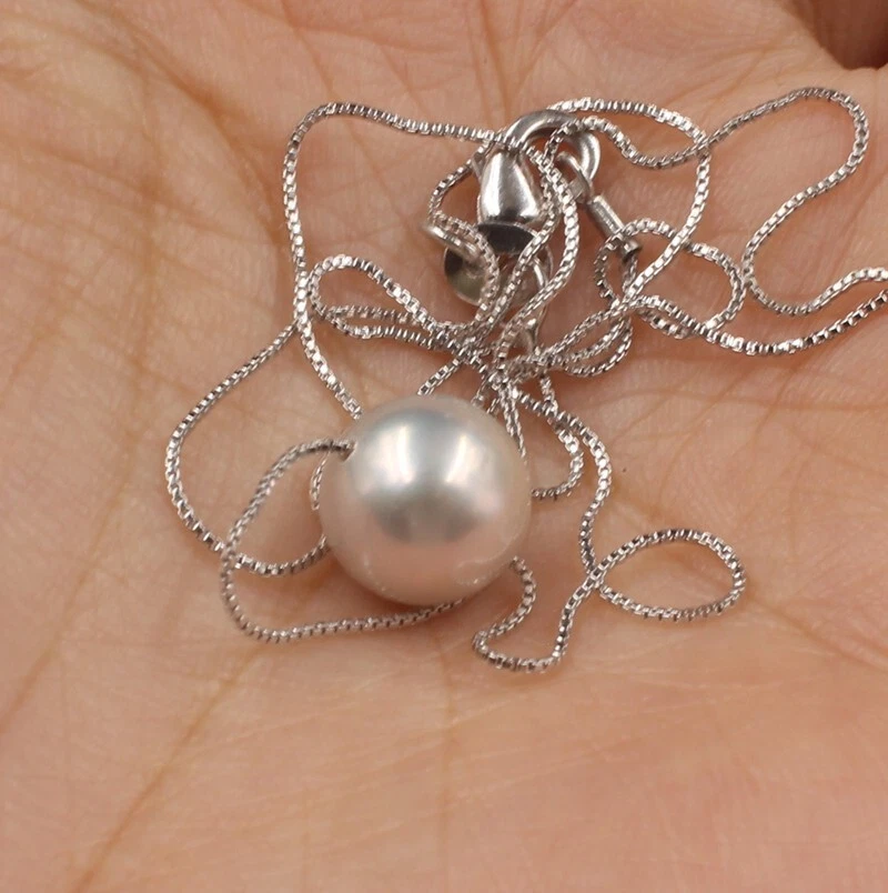 Collar de perlas 8-9 mm Mar del Sur púrpura/gris 925S 18 pulgadas lujo impecable Foto 1 de 1