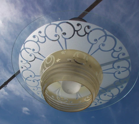 Italian Glass UFO Pendant lounge Chandelier Pendant Art Glass Saturn lamp HTF Cover