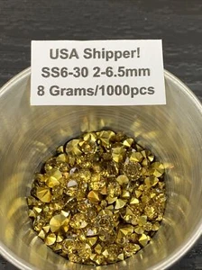 Lose Spitze Rückseite Harz Strass goldgelb SS6-30 1000 Teile Schmuck Reparatur 50 - Bild 1 von 9