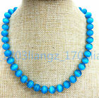Collier opale bleu naturel 6-14 mm perles rondes fait main 18"