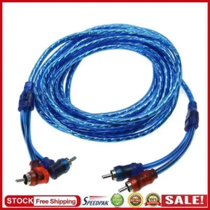 5 Meter 2 RCA auf 2 RCA Stecker Auto Audio System Verstärker geflochtenes Kupferkabel - Bild 1 von 13
