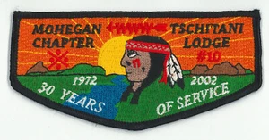 USA BOY SCOUTS OF AMERICA - OA TSCHITANI LODGE 10 MOHEGAN 30 YS SCOUT FLAP PATCH - Bild 1 von 2