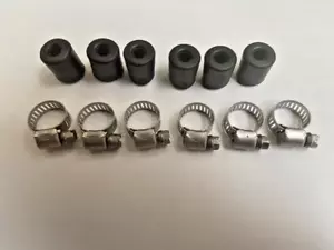 Juego de tapa de manguera de combustible de goma y clip de acero inoxidable - para manguera de 1/4 - 5/16, paquete de 6 cada uno - Imagen 1 de 1