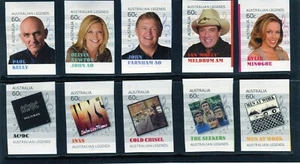 2013 Australia Legends Of Music Set Of 10 Self Adhesive Stamps Mint Never Hinged - Bild 1 von 1