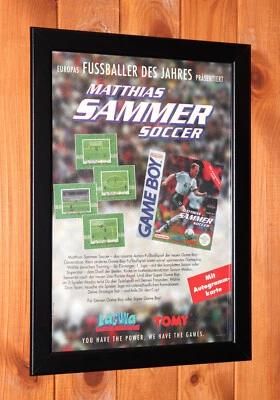 Matthias Sammer Soccer Game Boy Mini Promo Werbeblatt Gerahmt Poster Ad Framed - Bild 1 von 3