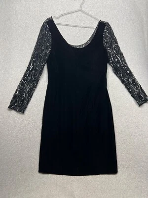 Vestido Vaina Lillie Rubí Terciopelo Lentejuelas Mujer 12 Negro Transparente Formal Boda Elegante Foto 1 de 4