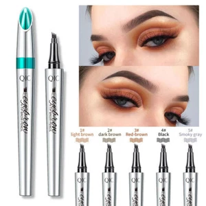 Micro Blading Tattoo Eyebrow 3D Liquid Ink Pen Waterproof 4 Fork Brow Pencil - Picture 1 of 17