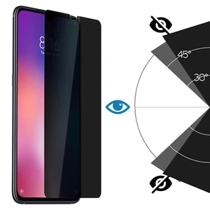 Film Xiaomi Mi 9 Screen Protector Anti-spy Tempered Glass Tint Shockproof Black - Picture 1 of 5