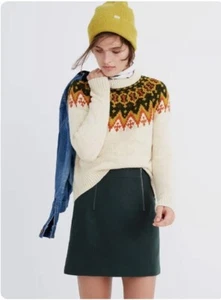Madewell Fair Isle Sweater Women Small Cottage Alpaca Blend Knit - Picture 1 of 12