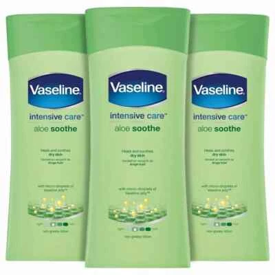 Vaseline Intensive Care Aloe Lotion, 400ml x 3 - Image 1 of 4