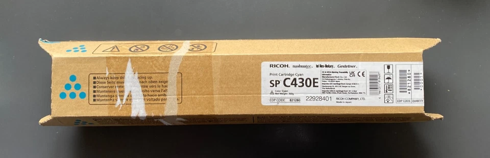 Genuine RICOH Print Cartridge - CYAN SP C430E / 821280  (INC VAT) - Image 1 of 1