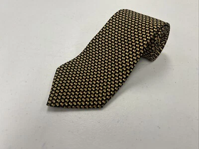 Salvatore Ferragamo Men's Black & Yellow Elephants Novelty Silk Neck Tie $295 - Image 1 of 4