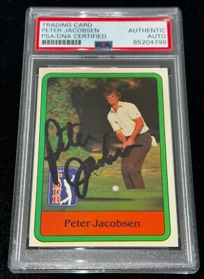 Peter Jacobsen "PGA Golf HOF'er" Signed Auto 1981 Donruss #26 Rookie Card PSA rc - Image 1 of 2