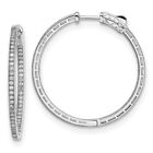 38mm Sterling Silver Rhodium-Plated CZ In and Out Hoop Earrings