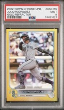 2022 TOPPS CHROME UPDATE GOLD REFRACTOR JULIO RODRIGUEZ 19/50 RC PSA 9