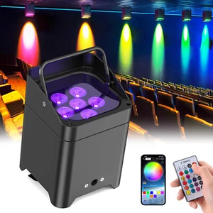 Rechargeable RGBW+UV WiFi Stage Par Light Wireless Battery Uplights Wedding DJ - Picture 1 of 16